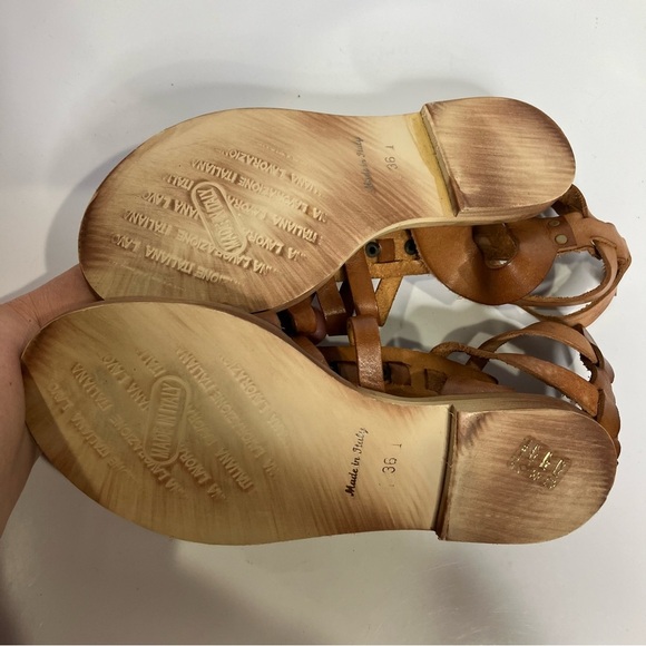 Vanity genuine leather gladiator sandals made in Italy women’s size 36 festival - Picture 6 of 8